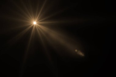 Siyah kara zemin üzerinde mercek parlaması etkisi
