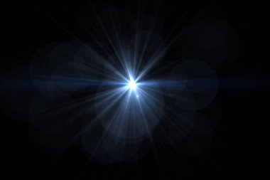 Siyah kara zemin üzerinde mercek parlaması etkisi