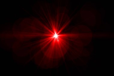 Siyah kara zemin üzerinde mercek parlaması etkisi