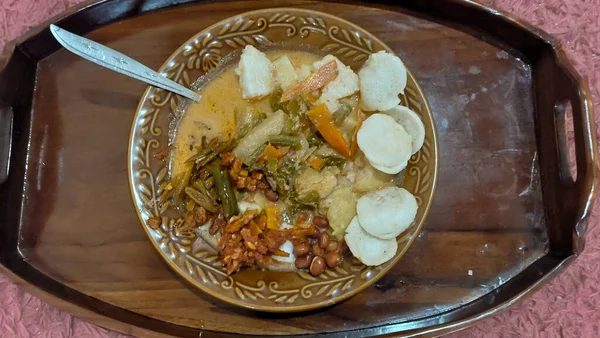 Delicious Lontong Food Ready Serve — Stock Photo, Image