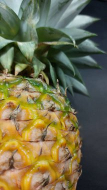 Ananas deri dokusuna. Uzay kopyalayın. Güzellik ve diyet kavramı. Ananas Meyve makro çekimi