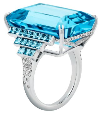 Değerli taşlı altın yüzük