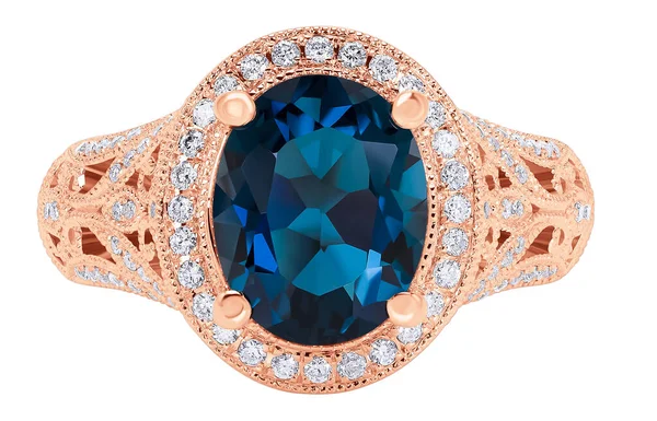 değerli taşlar ile güzel altın yüzük.