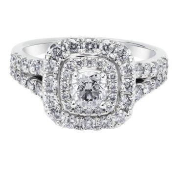 Elmaslı beyaz altın yüzük