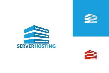 Server Hosting Logo Template Design Vector, Emblem, Design Concept, Creative Symbol, Icon