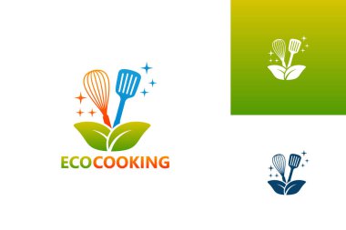 Eco Cooking Logo Template Design Vector, Emblem, Design Concept, Creative Symbol, Icon
