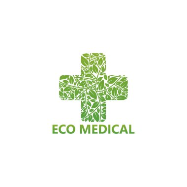 Eco Medical Logo Template Design Vector, Emblem, Design Concept, Creative Symbol, Icon