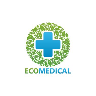 Eco Medical Logo Template Design Vector, Emblem, Design Concept, Creative Symbol, Icon