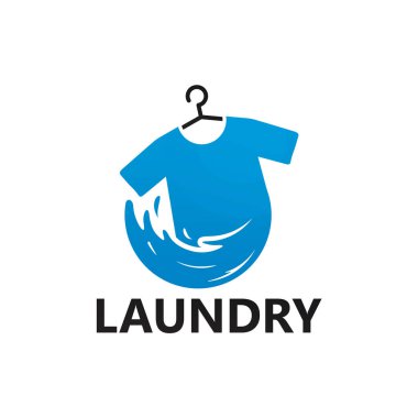 Washing Laundry Logo Template Design Vector, Emblem, Design Concept, Creative Symbol, Icon