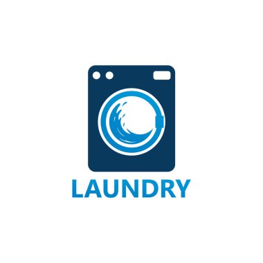 Washing Laundry Logo Template Design Vector, Emblem, Design Concept, Creative Symbol, Icon