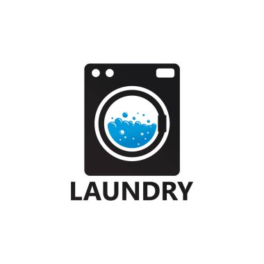 Washing Laundry Logo Template Design Vector, Emblem, Design Concept, Creative Symbol, Icon