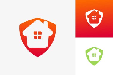 Home Shield Logo Şablon Tasarım Vektörü, Amblem, Tasarım Konsepti, Yaratıcı Sembol, Simge Simgesi, Simge