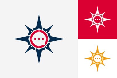 Compass Chat Logo Template Design Vector, Emblem, Design Concept, Creative Symbol, Icon