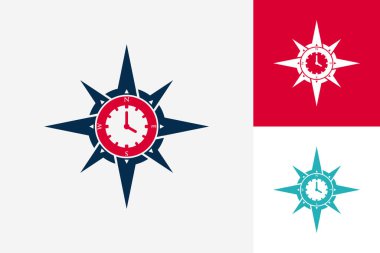 Compass Time Logo Template Design Vector, Emblem, Design Concept, Creative Symbol, Icon