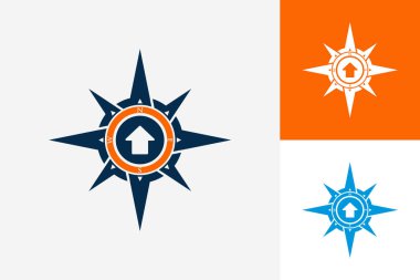 Compass Upload Logo Template Design Vector, Emblem, Design Concept, Creative Symbol, Icon