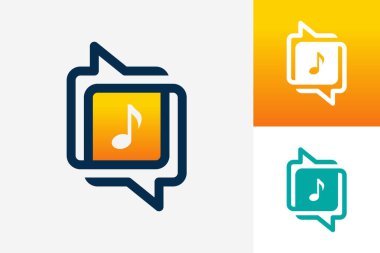 Chat Music Logo Template Design Vector, Emblem, Design Concept, Creative Symbol, Icon