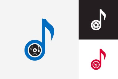 Vinyl Music Logo Template Design Vector, Emblem, Design Concept, Creative Symbol, Icon