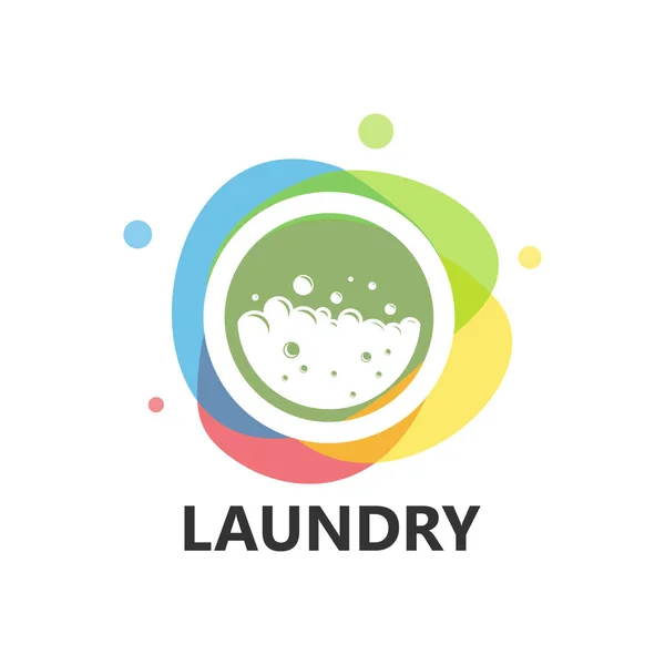 Washing Laundry Logo Template Design Vector Emblem Design Concept Creative — Archivo Imágenes Vectoriales