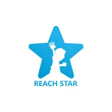 Children Reach Star Logo Template Design Vector, Emblem, Design Concept, Creative Symbol, Icon