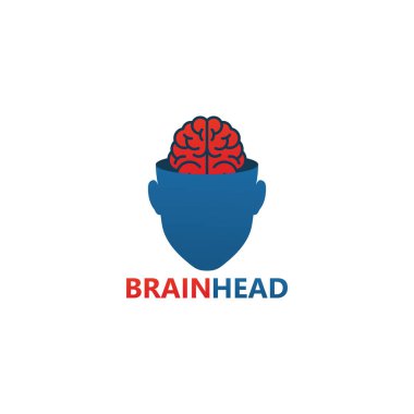 Brain head logo template design