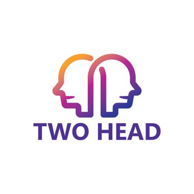 Two head logo template design
