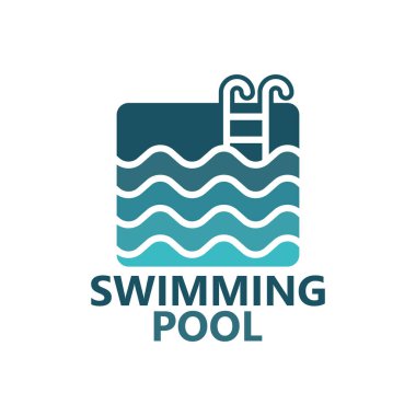 Swimming pool logo template design