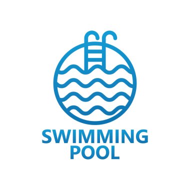 Swimming pool logo template design