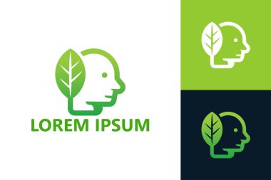 Eco head logo template design vector