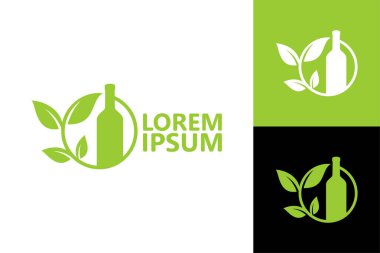 Nature bottle drink logo template design vector