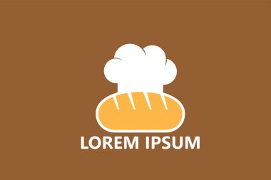Bread chef logo template design vector