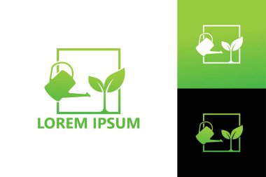 Plant sprinkler can logo template design vector