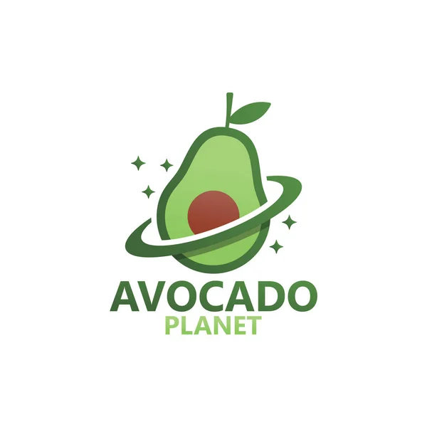 Avocado Planet Logo Template Design — Archivo Imágenes Vectoriales