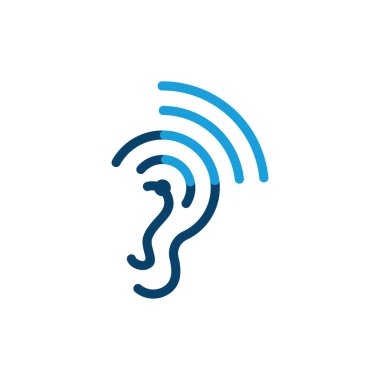 Hear sound wave, ear logo template design
