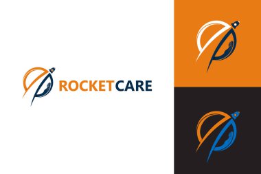Rocket Care Logo Template Design Vector, Emblem, Design Concept, Creative Symbol, Icon