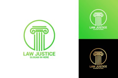 Law Justice logo tasarım vektör şablonu