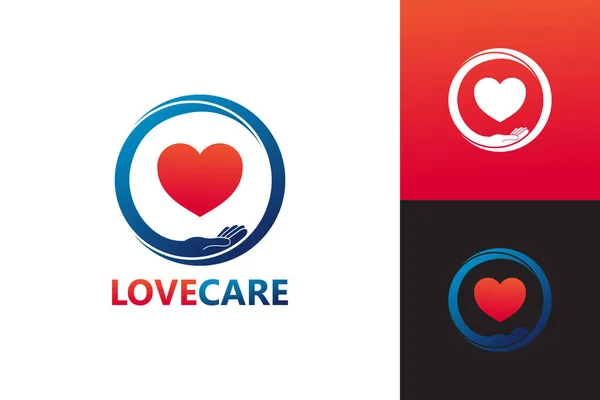 Aşk bakım Logo şablonu tasarlamak vektör, amblem, tasarım konsepti, yaratıcı simge, simge