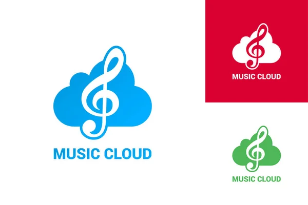 Muziek Notitie Logo Template Vector Illustratie Ontwerp — Stockvector