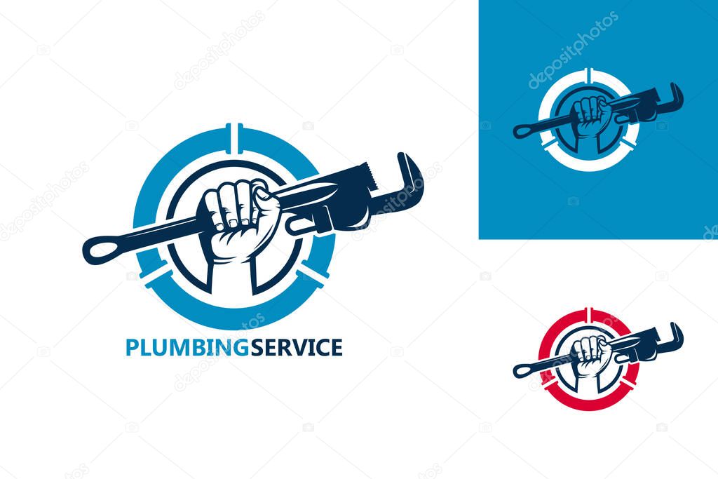 Plumbing Service Logo Template Design Vector, Emblem, Design Concept, Creative Symbol, Icon