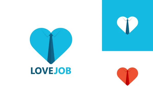 Love Job Logo Template Design Vector Emblem Design Concept Creative — Stock Vector