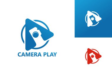 Camera Video Play Logo Template Design Vector, Emblem, Design Concept, Creative Symbol, Icon