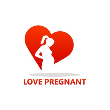 Love Pregnant Logo Template Design Vector, Emblem, Design Concept, Creative Symbol, Icon