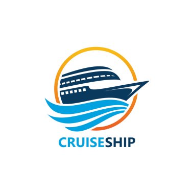 Cruise Ship Logo Template Design Vector, Emblem, Design Concept, Creative Symbol, Icon