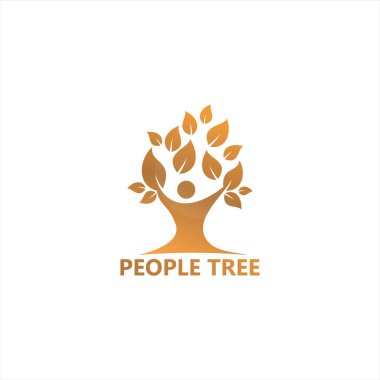 People Tree Logo Şablon Tasarım Vektörü, Amblem, Tasarım Konsepti, Yaratıcı Sembol, Simge Simgesi, Simge