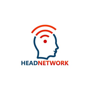 Head Network Logo Template Design Vector, Emblem, Design Concept, Creative Symbol, Icon