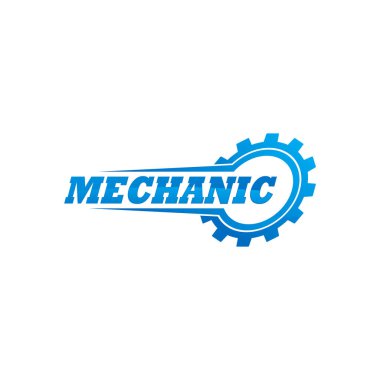 Mekanik Logo şablonu tasarlamak vektör, amblem, tasarım konsepti, yaratıcı sembol simge