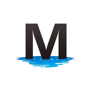 Letter M and Puddle Water Logo Template Design Vector, Emblem, Design Concept, Creative Symbol, Icon