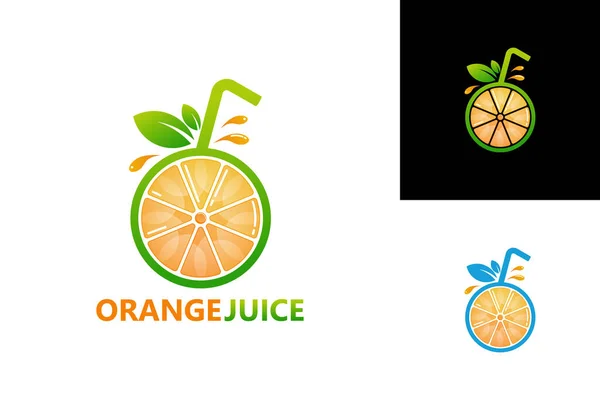 Orange Juice Logo Template Design Vector Emblem Design Concept Creative — Archivo Imágenes Vectoriales