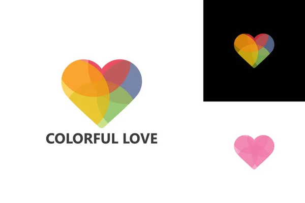 Renkli Aşk Logosu Tasarım Vektörü Amblem Tasarım Konsepti Yaratıcı Sembol — Stok Vektör