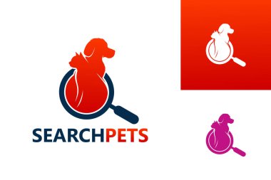 Search Pets Logo Template Design Vector, Emblem, Design Concept, Creative Symbol, Icon