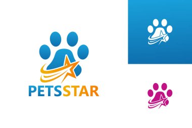 Pets Star Logo Template Design Vector, Emblem, Design Concept, Creative Symbol, Icon